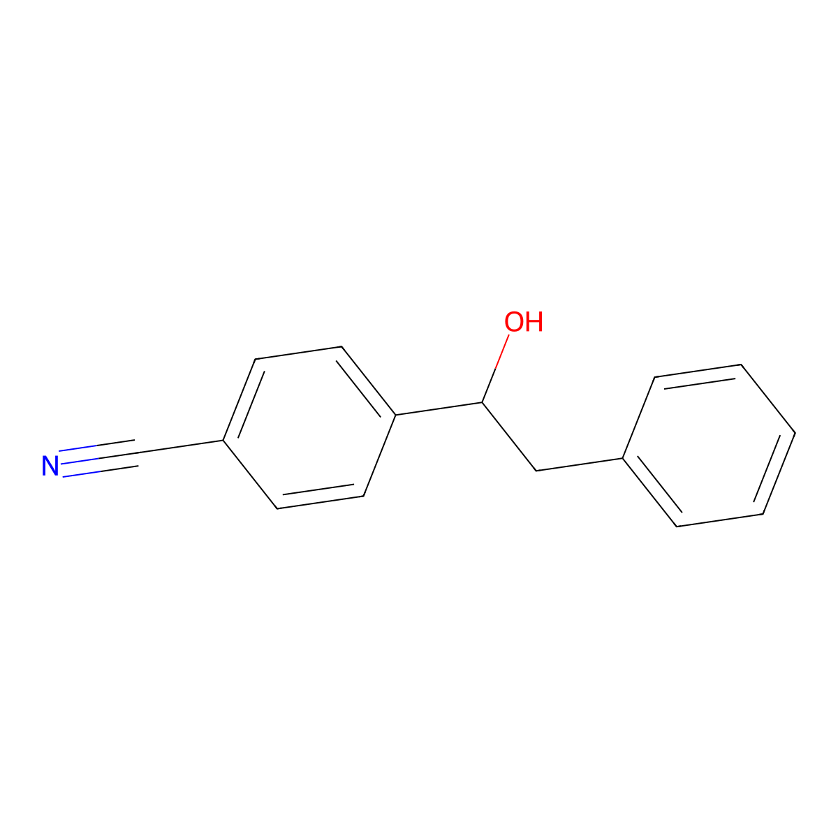 Benzonitrile, 4-(1-hydroxy-2-phenylethyl)- molecular structure, CAS 160059-08-5