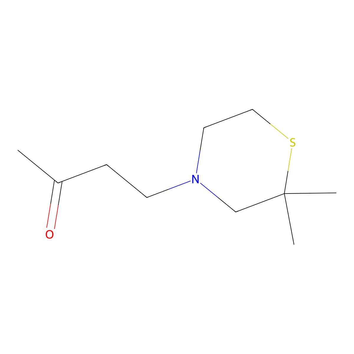 4-(2,2-Dimethylthiomorpholin-4-yl)butan-2-one molecular structure, CAS 1600592-31-1