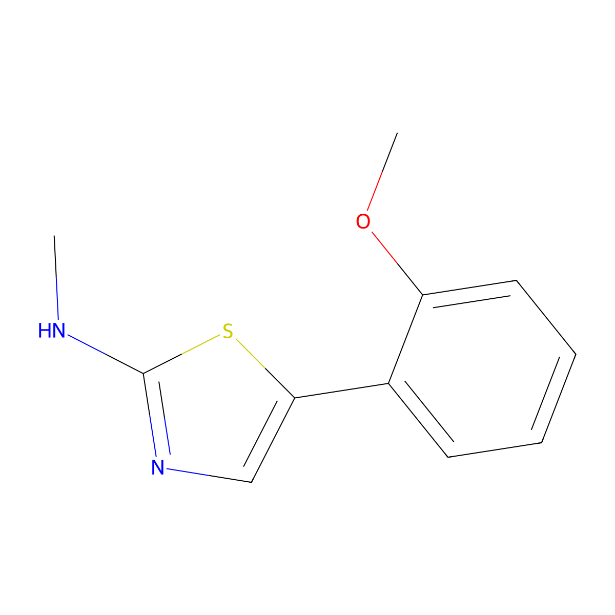 5-(2-Methoxyphenyl)-N-methylthiaZol-2-amine molecular structure, CAS 1600597-03-2