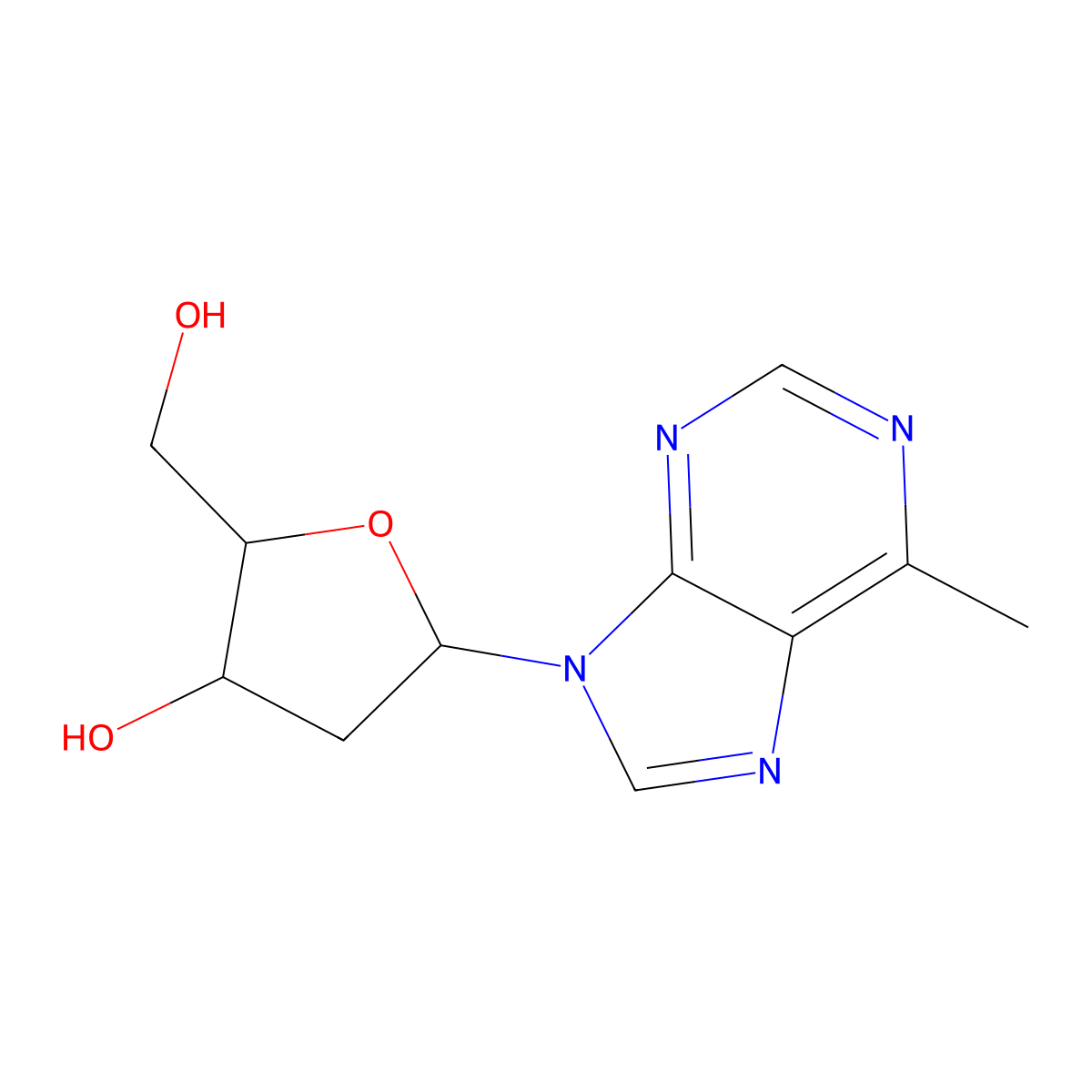 6-Methylpurine 2'-deoxyriboside molecular structure, CAS 16006-64-7
