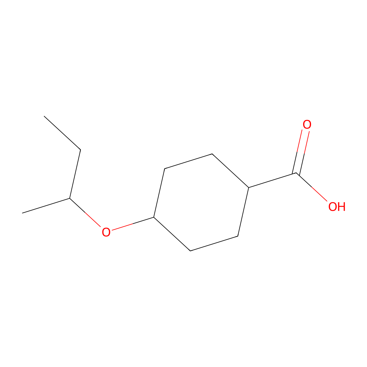 4-(Butan-2-yloxy)cyclohexane-1-carboxylic acid molecular structure, CAS 1600605-61-5