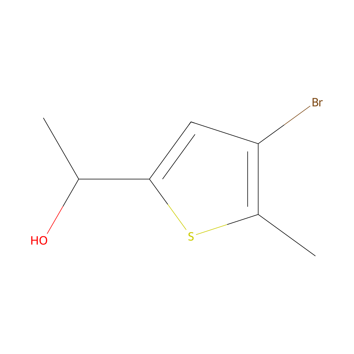 1-(4-Bromo-5-methylthiophen-2-yl)ethanol molecular structure, CAS 1600622-74-9