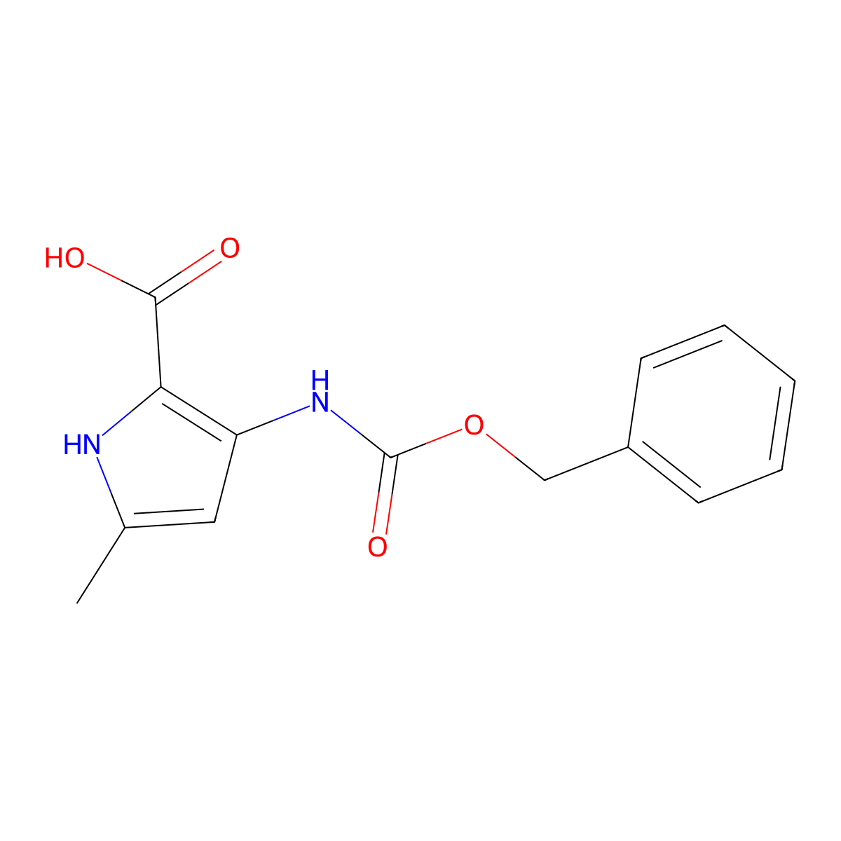 3-{[(benzyloxy)carbonyl]amino}-5-methyl-1H-pyrrole-2-carboxylic acid molecular structure, CAS 1600633-27-9