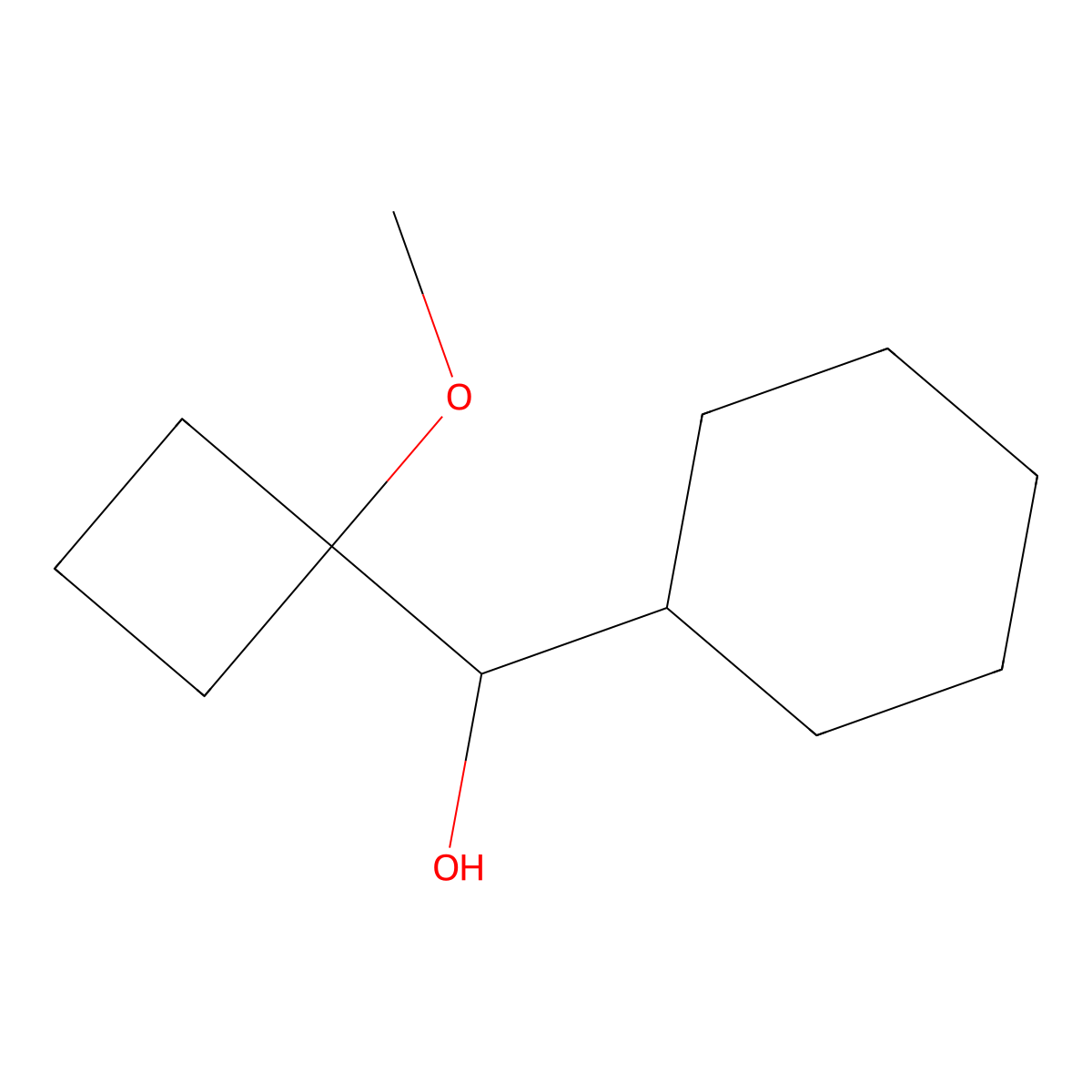 Cyclohexyl(1-methoxycyclobutyl)methanol molecular structure, CAS 1600656-18-5