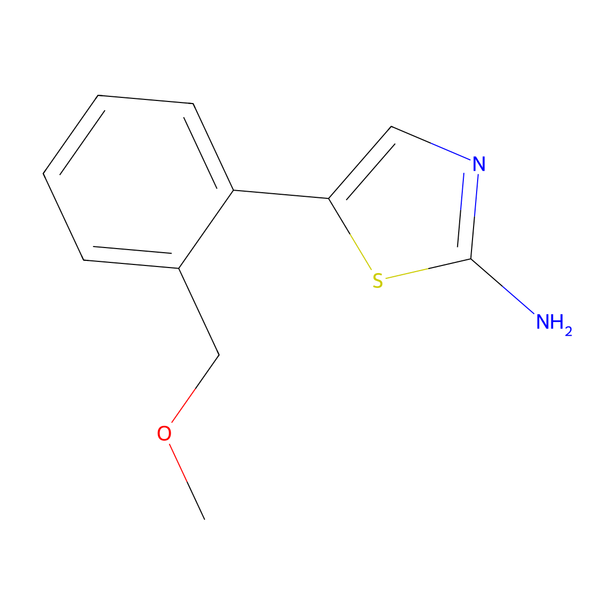 5-(2-(Methoxymethyl)phenyl)thiazol-2-amine molecular structure, CAS 1600673-10-6