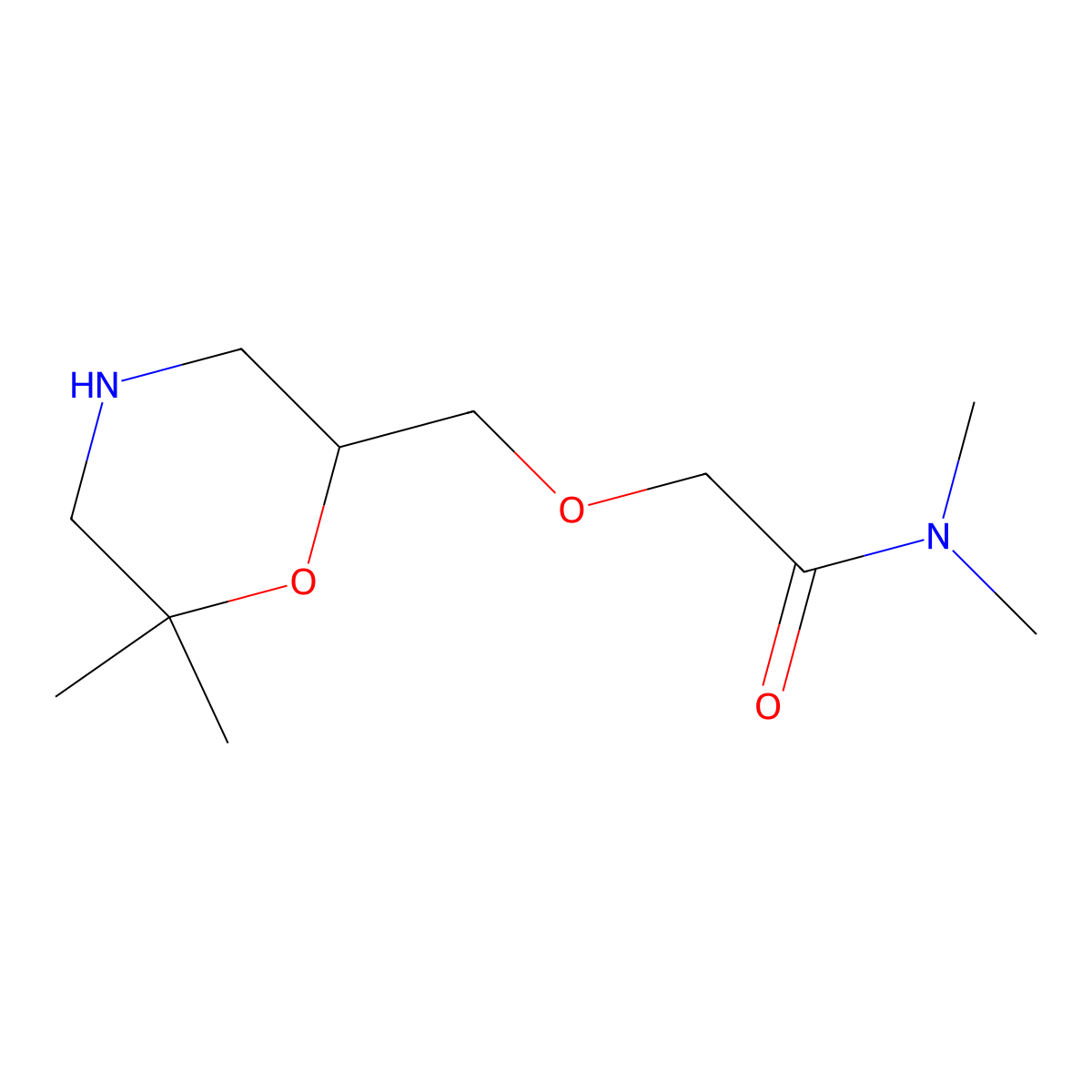 2-[(6,6-dimethylmorpholin-2-yl)methoxy]-N,N-dimethylacetamide molecular structure, CAS 1600695-58-6