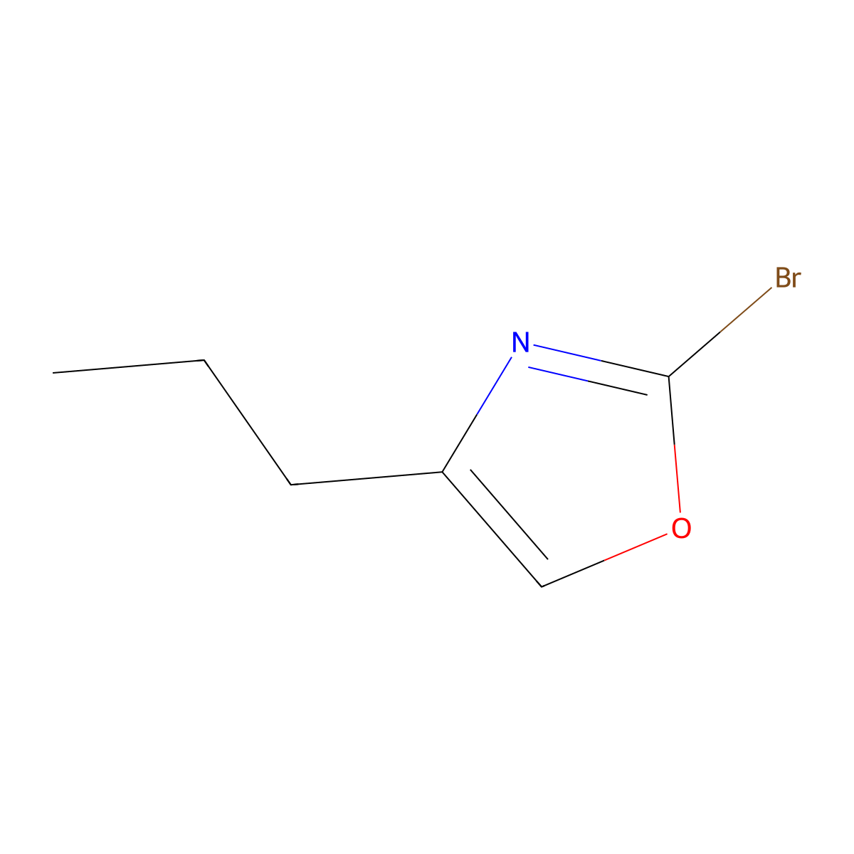 2-Bromo-4-propyl-1,3-oxazole molecular structure, CAS 1600752-19-9