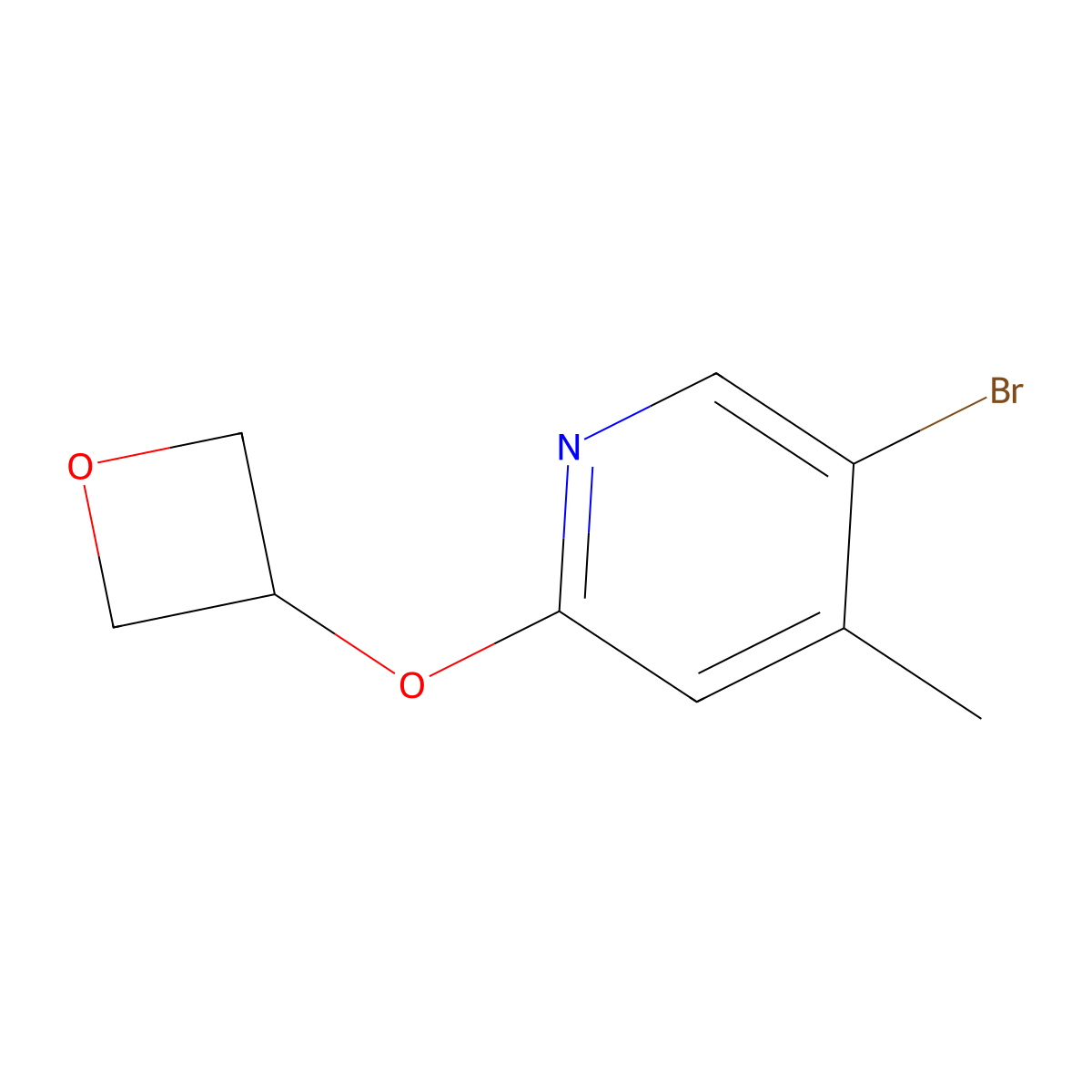 5-Bromo-4-methyl-2-(oxetan-3-yloxy)pyridine molecular structure, CAS 1600802-65-0