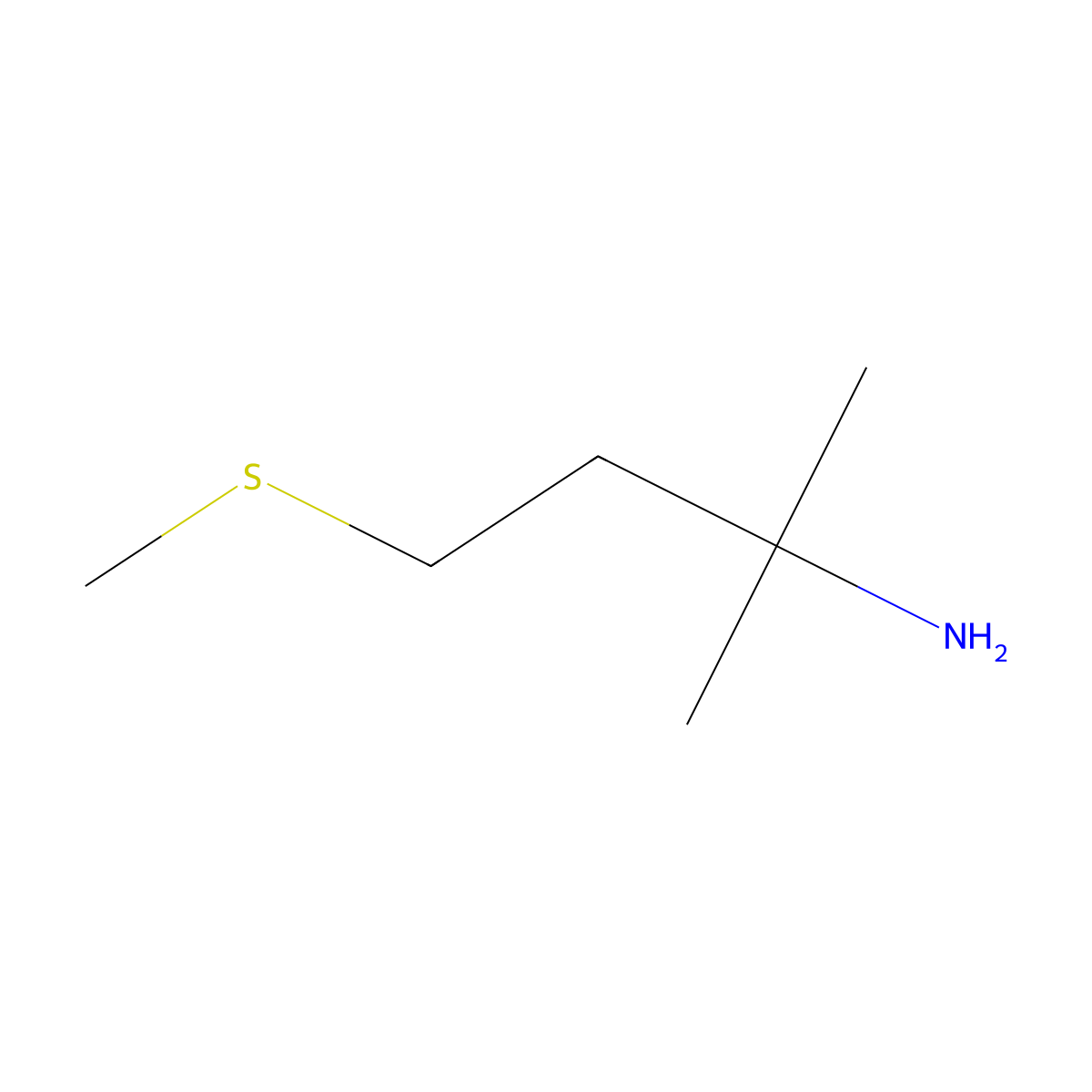 2-Methyl-4-(methylsulfanyl)butan-2-amine molecular structure, CAS 1600814-98-9