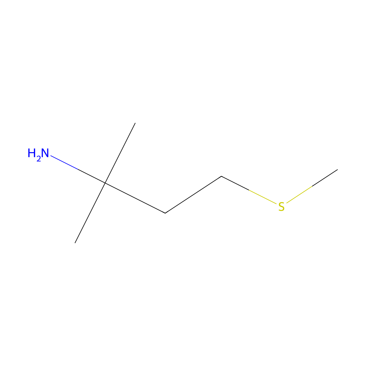2-Methyl-4-(methylsulfanyl)butan-2-amine molecular structure, CAS 1600814-98-9