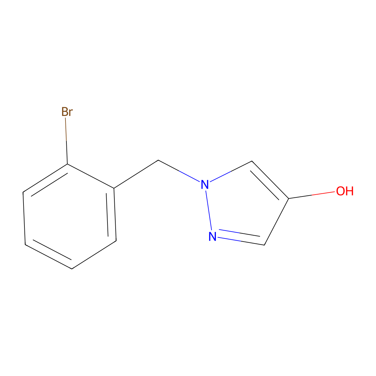 1-(2-Bromo-benzyl)-1H-pyrazol-4-ol molecular structure, CAS 1600818-35-6