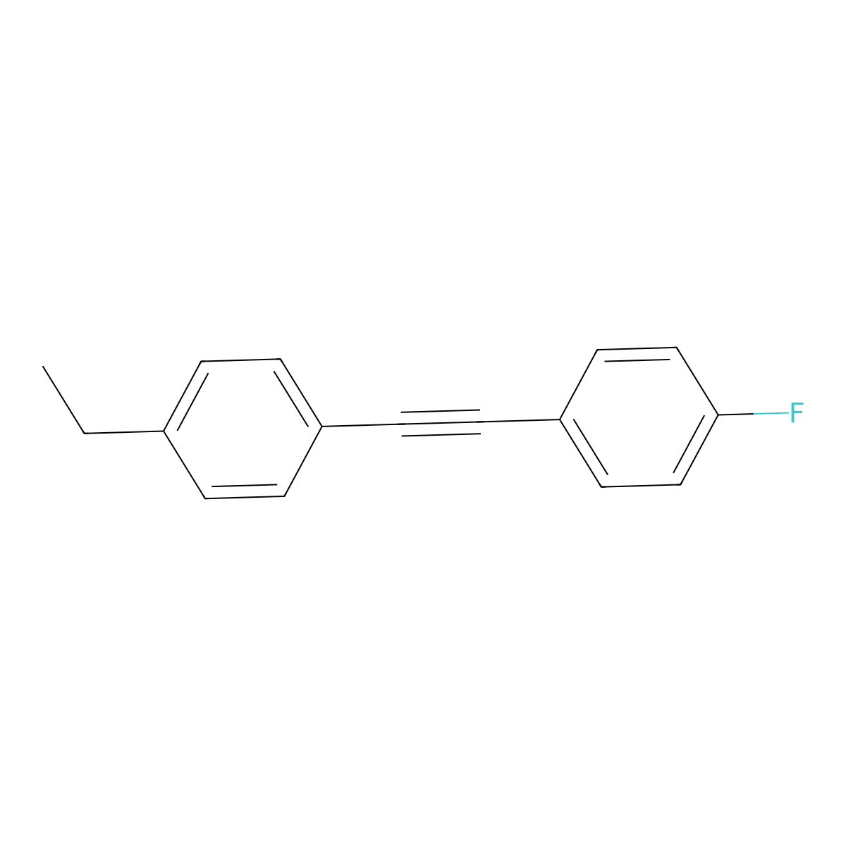 Benzene, 1-ethyl-4-[(4-fluorophenyl)ethynyl]- molecular structure, CAS 160083-17-0