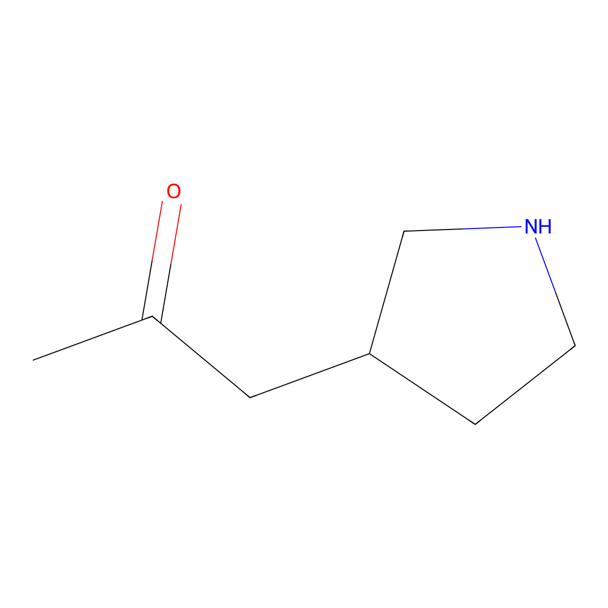 1-(Pyrrolidin-3-yl)propan-2-one molecular structure, CAS 1600839-98-2