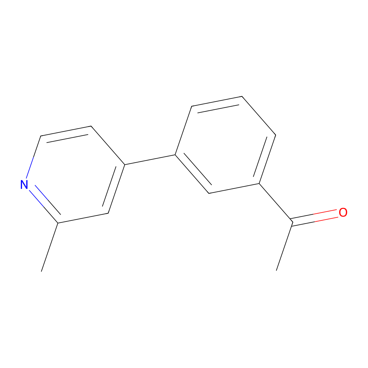 1-(3-(2-Methylpyridin-4-yl)phenyl)ethanone molecular structure, CAS 1600867-71-7