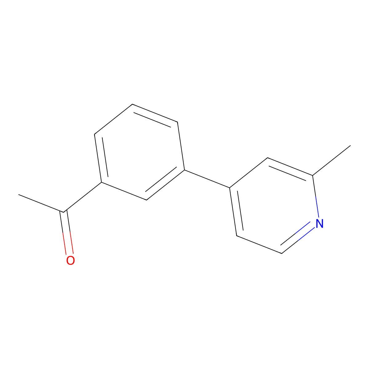 1-(3-(2-Methylpyridin-4-yl)phenyl)ethanone molecular structure, CAS 1600867-71-7