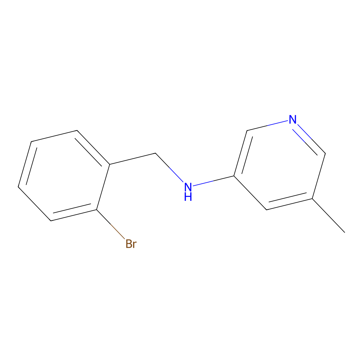N-[(2-Bromophenyl)methyl]-5-methylpyridin-3-amine molecular structure, CAS 1600868-76-5
