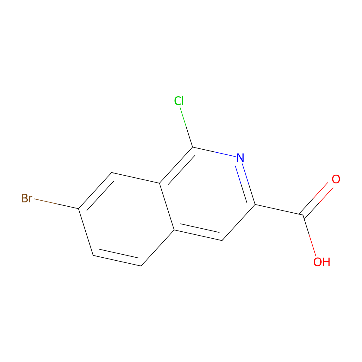 7-Bromo-1-chloroisoquinoline-3-carboxylic acid molecular structure, CAS 1600878-07-6