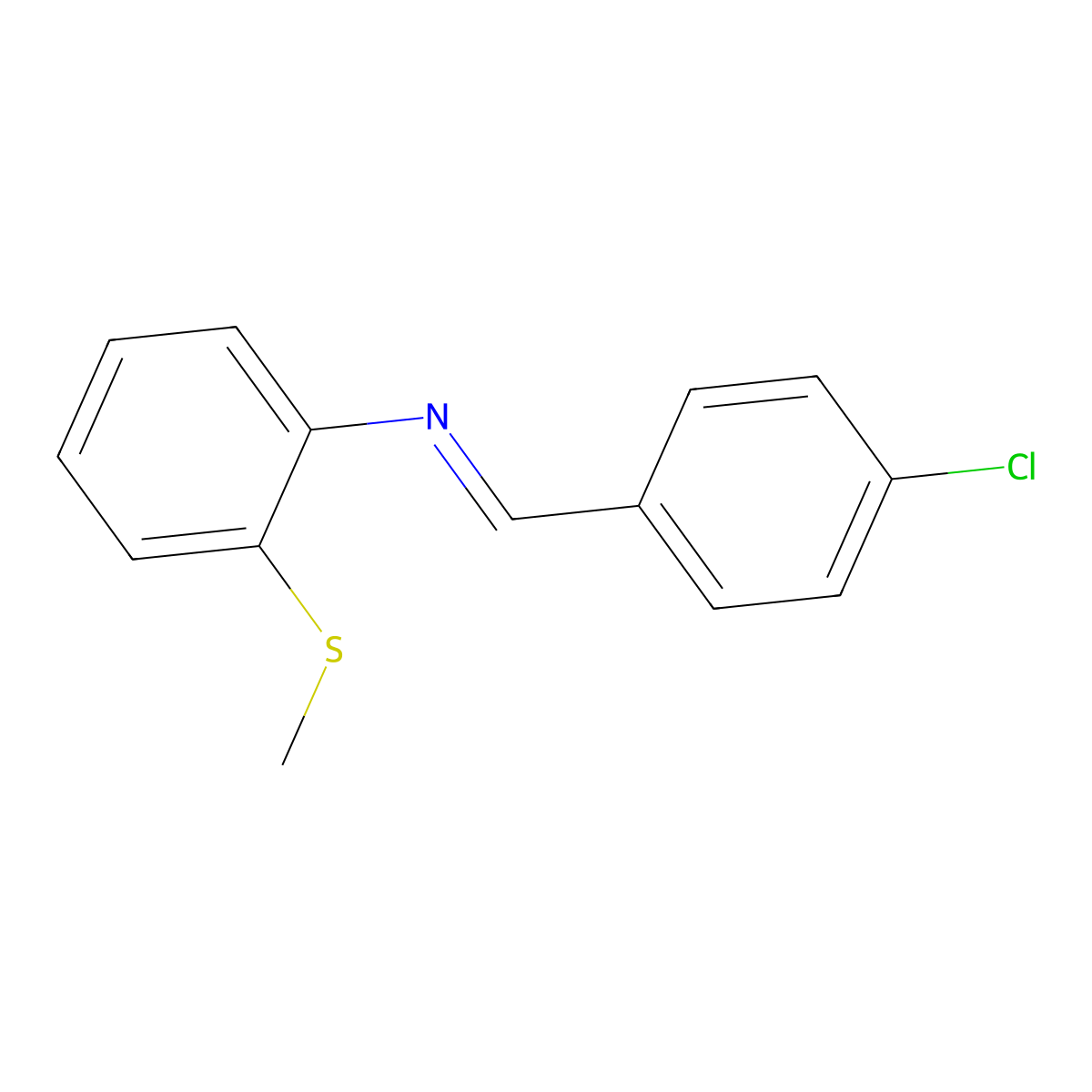 N-[(E)-(4-chlorophenyl)methylidene]-2-(methylsulfanyl)aniline molecular structure, CAS 160088-78-8