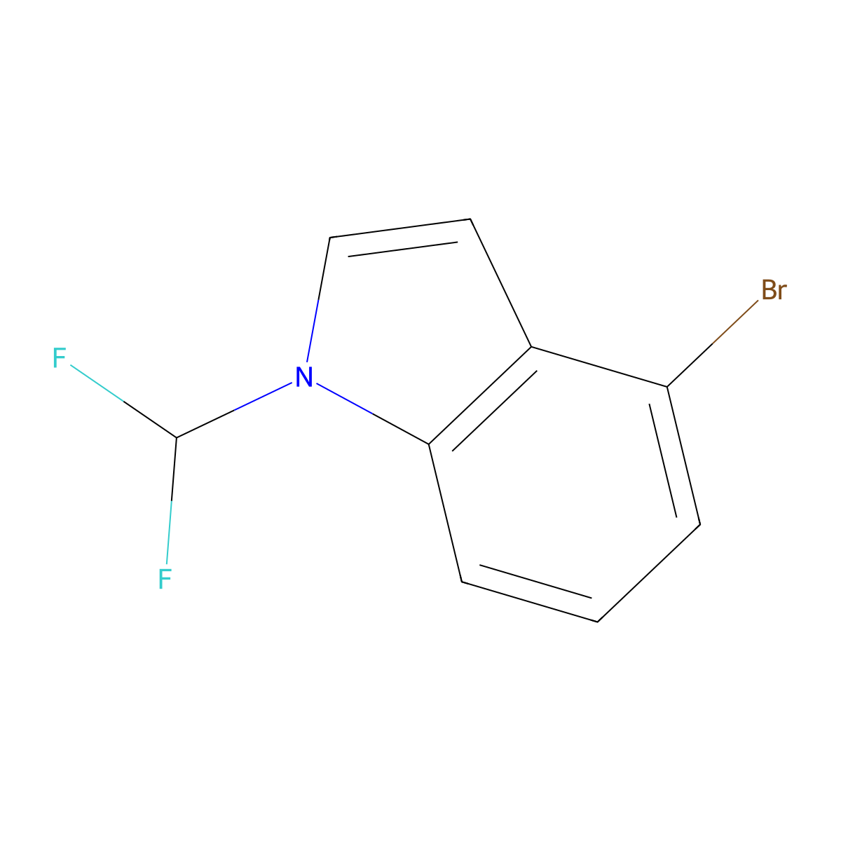 4-bromo-1-(difluoromethyl)-1H-indole molecular structure, CAS 1600887-64-6