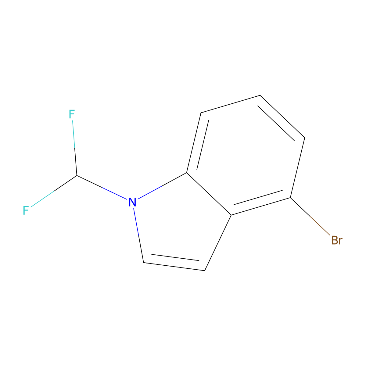 4-bromo-1-(difluoromethyl)-1H-indole molecular structure, CAS 1600887-64-6