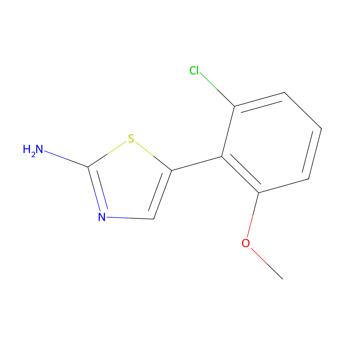 5-(2-Chloro-6-methoxyphenyl)thiazol-2-amine molecular structure, CAS 1600891-88-0