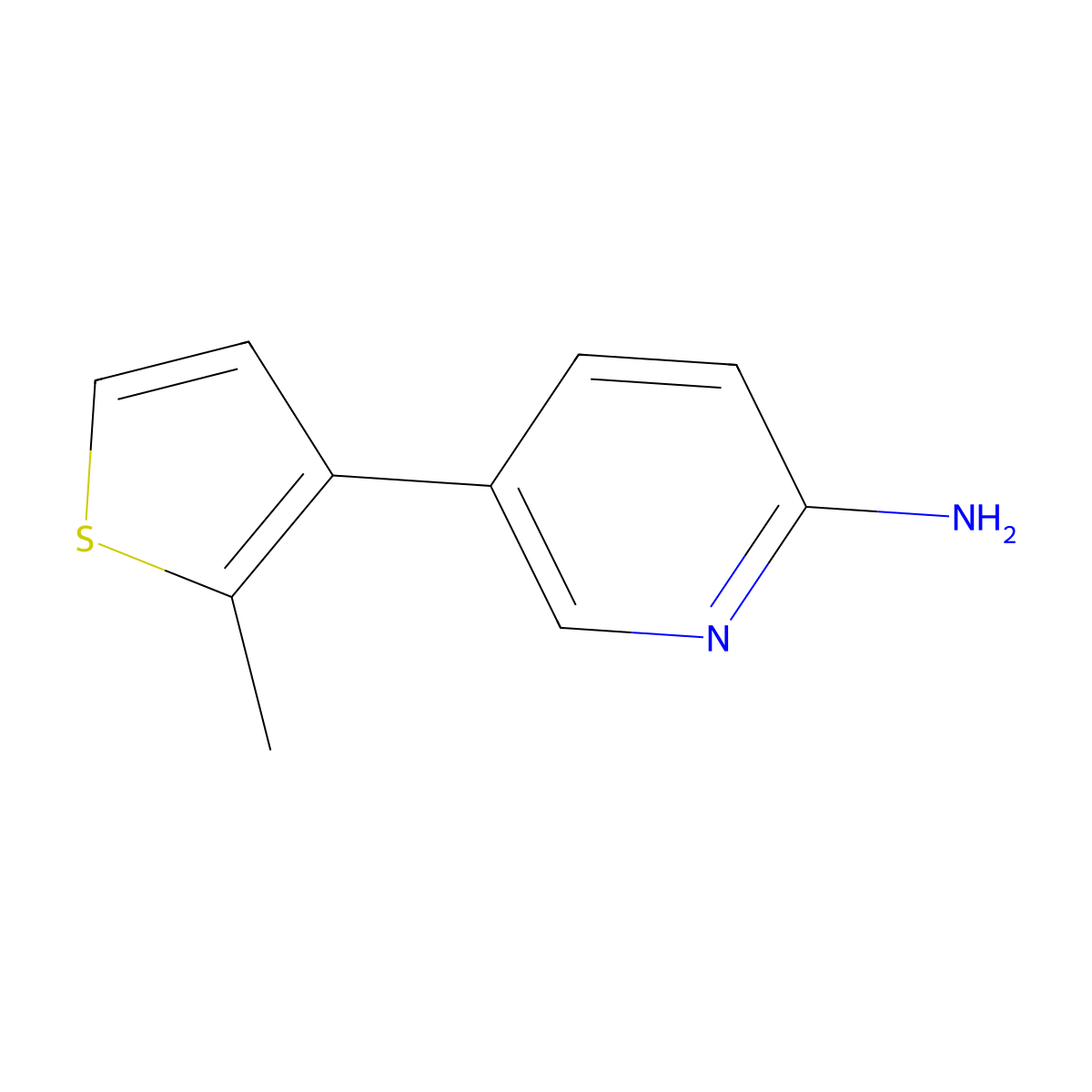 5-(2-Methylthiophen-3-yl)pyridin-2-amine molecular structure, CAS 1600905-04-1