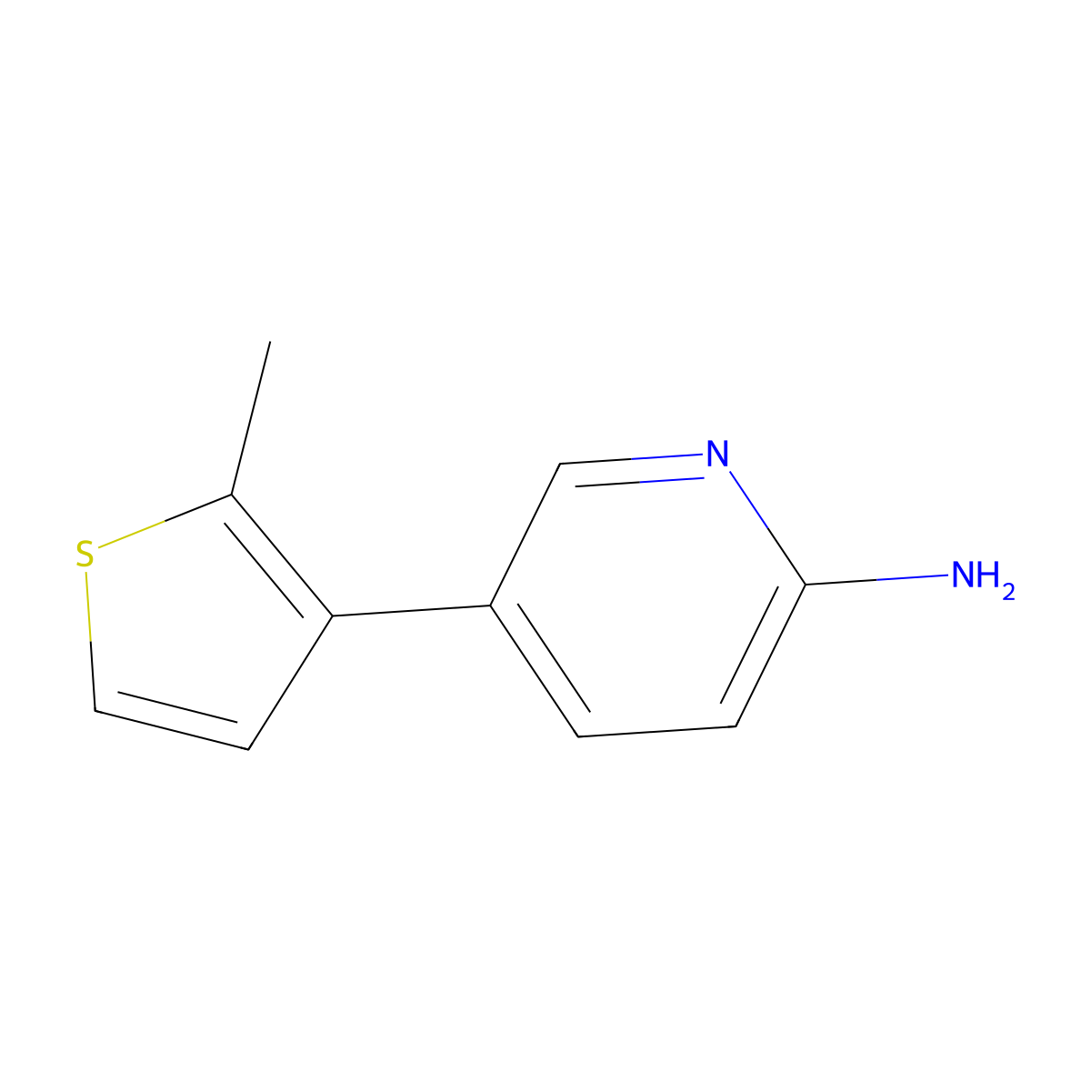 5-(2-Methylthiophen-3-yl)pyridin-2-amine molecular structure, CAS 1600905-04-1