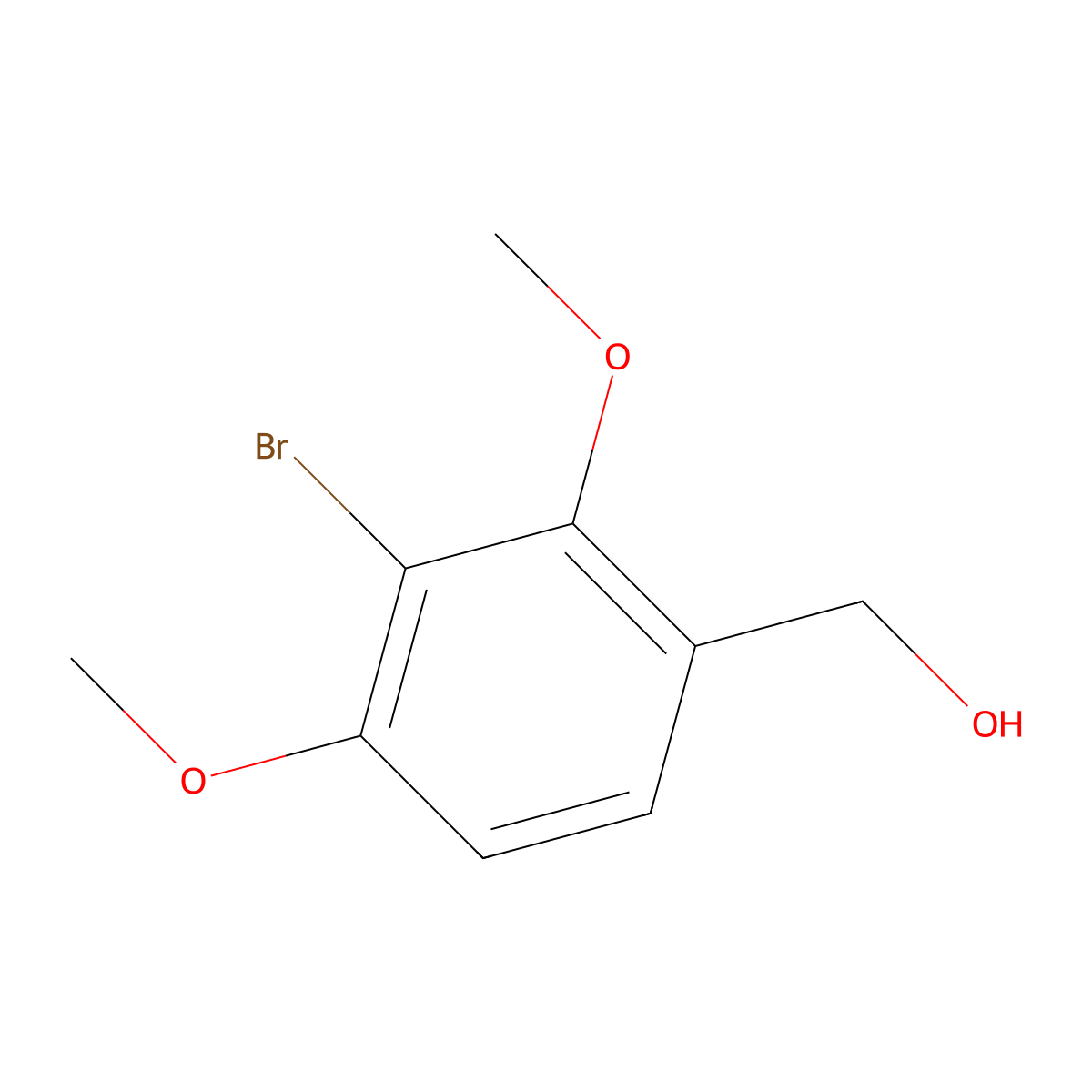 (3-Bromo-2,4-dimethoxyphenyl)methanol molecular structure, CAS 1600905-90-5