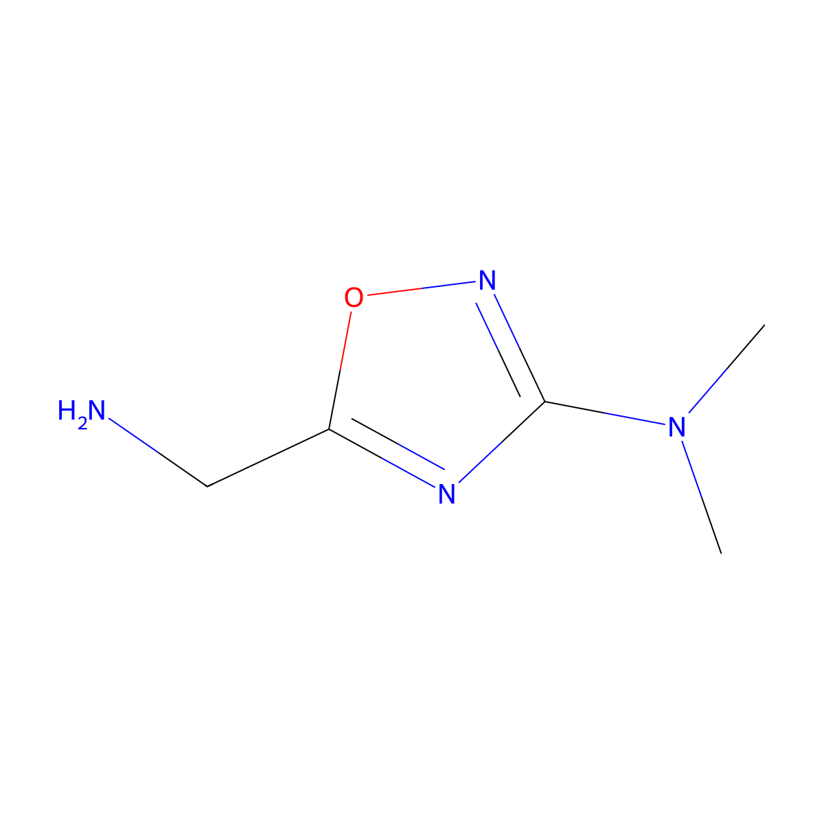 5-(aminomethyl)-N,N-dimethyl-1,2,4-oxadiazol-3-amine molecular structure, CAS 1600922-95-9