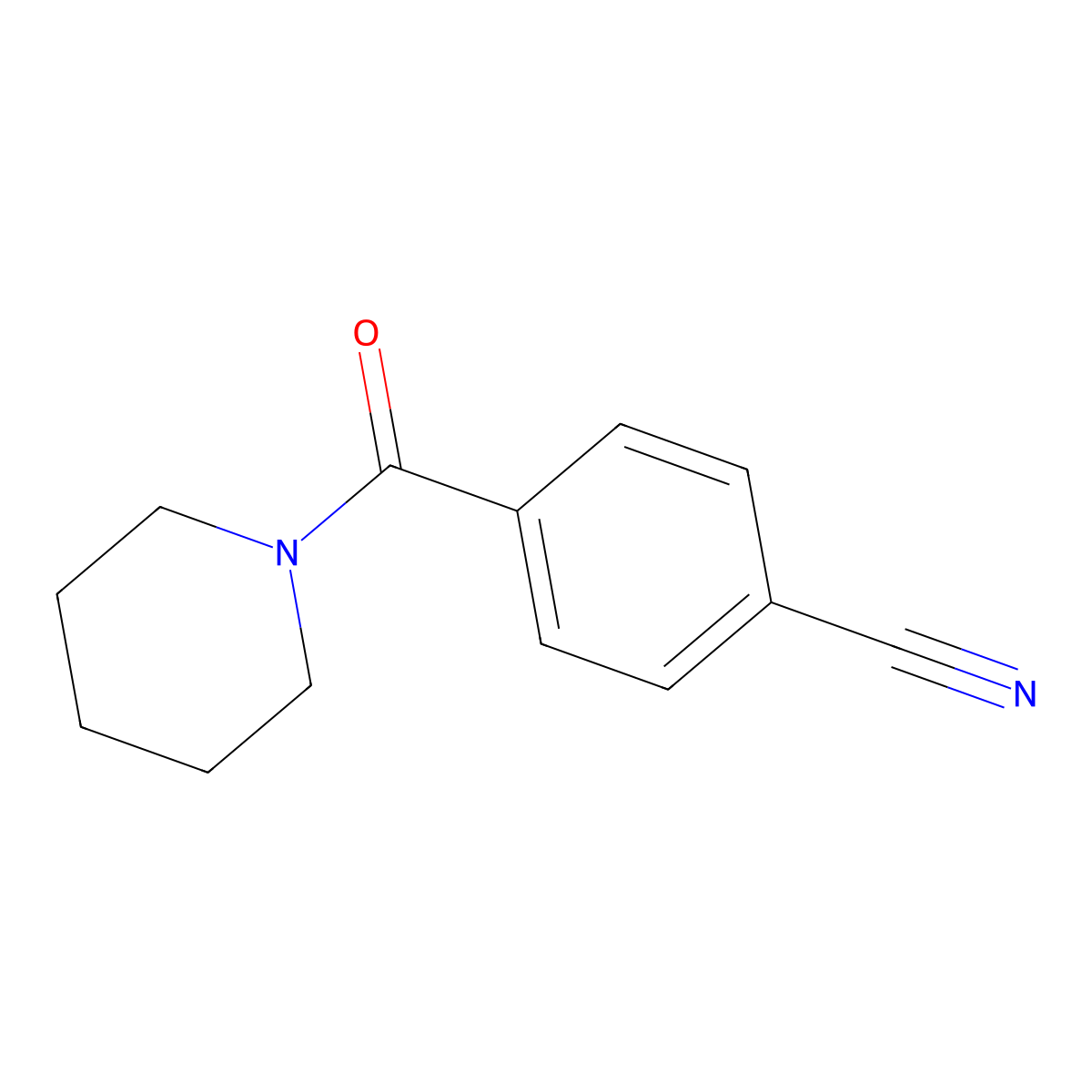 4-(Piperidine-1-carbonyl)benzonitrile molecular structure, CAS 160094-26-8