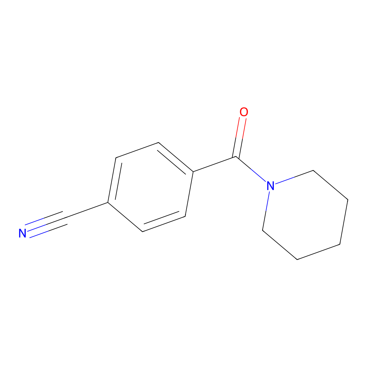 4-(Piperidine-1-carbonyl)benzonitrile molecular structure, CAS 160094-26-8