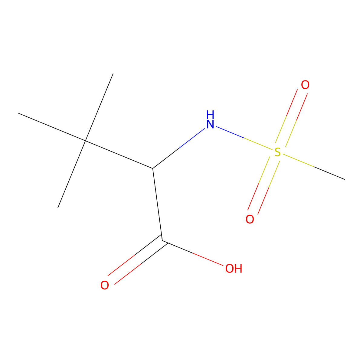 2-Methanesulfonamido-3,3-dimethylbutanoic acid molecular structure, CAS 1600940-76-8
