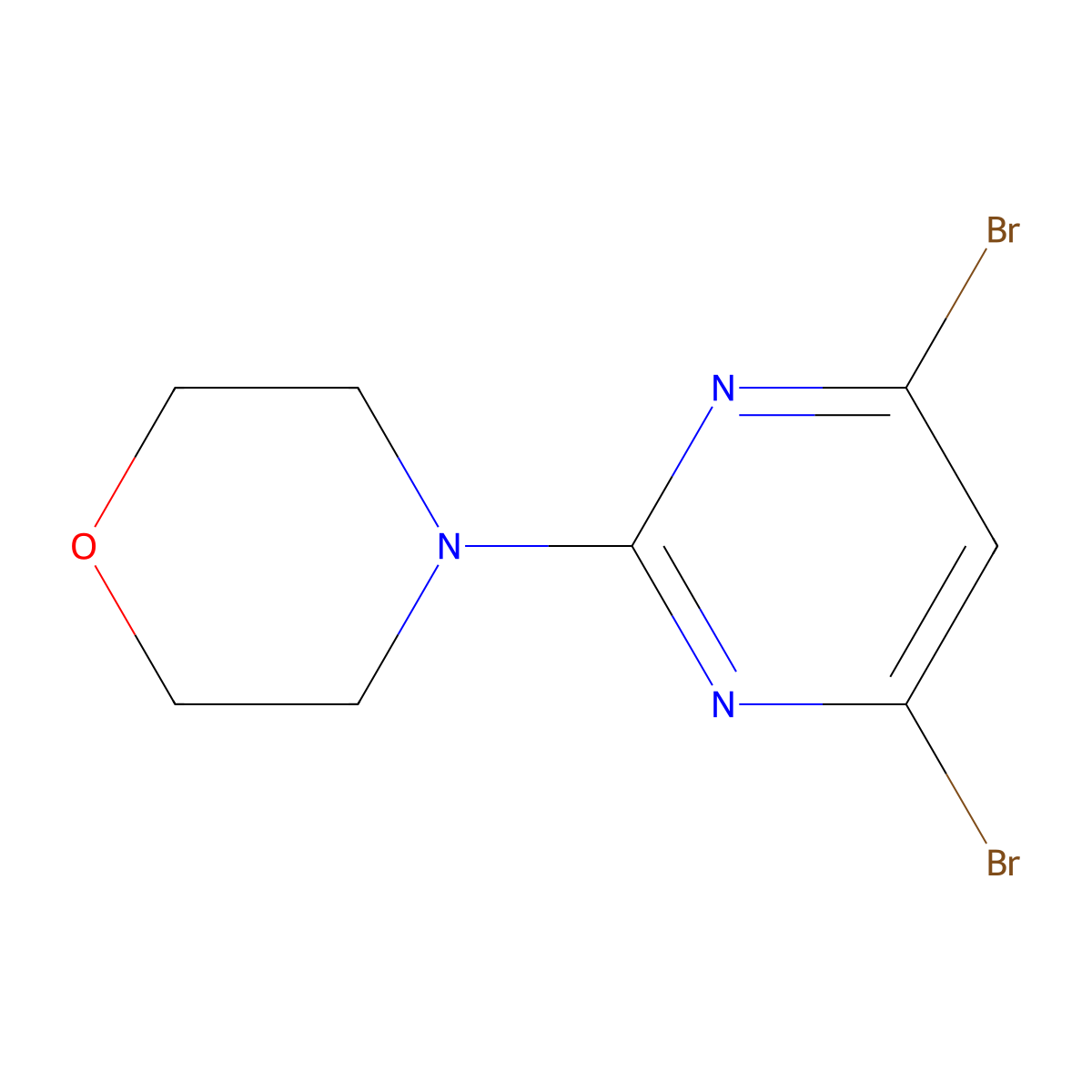 4-(4,6-Dibromopyrimidin-2-yl)morpholine molecular structure, CAS 1600952-54-2