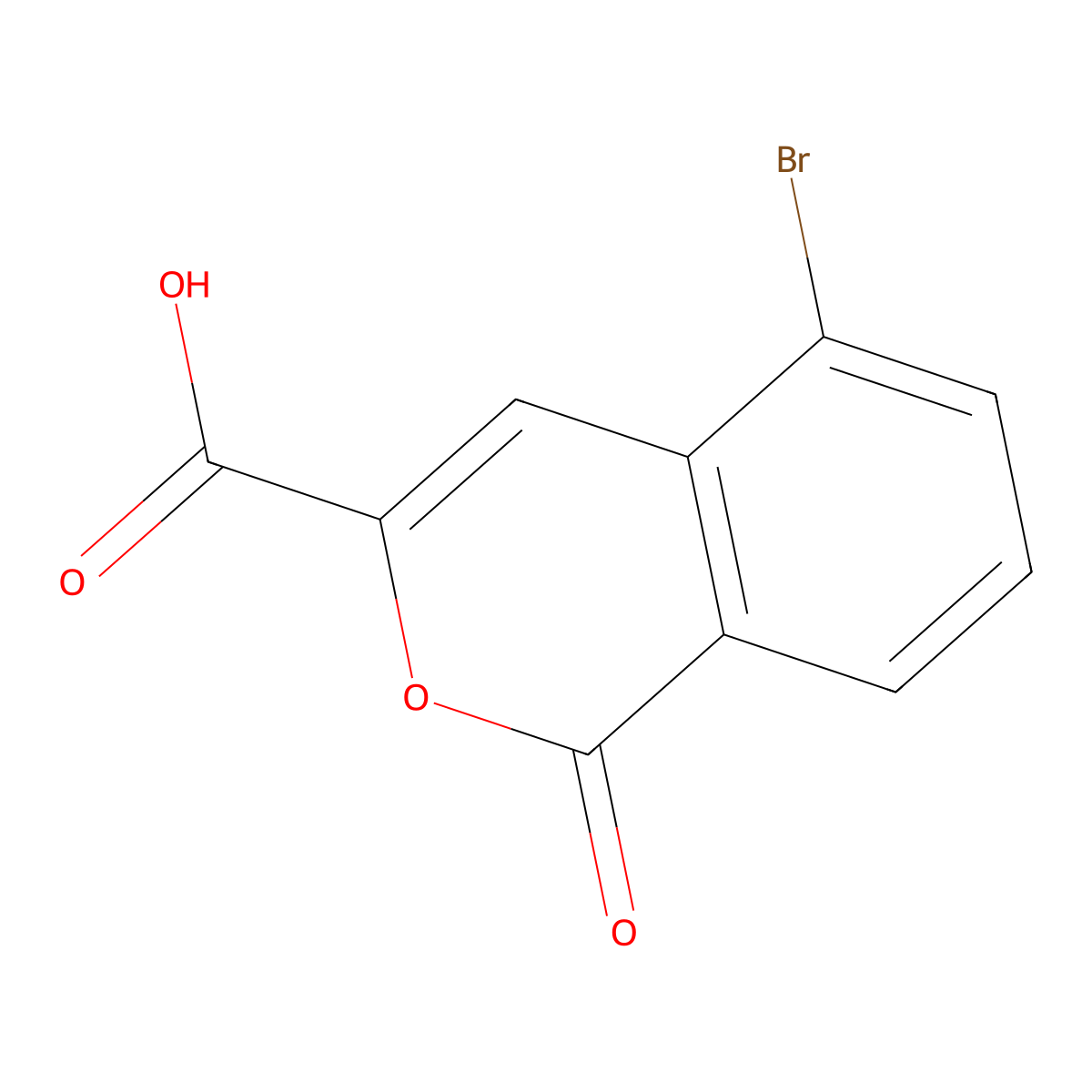 5-Bromo-1-oxo-1H-isochromene-3-carboxylic acid molecular structure, CAS 1600957-59-2