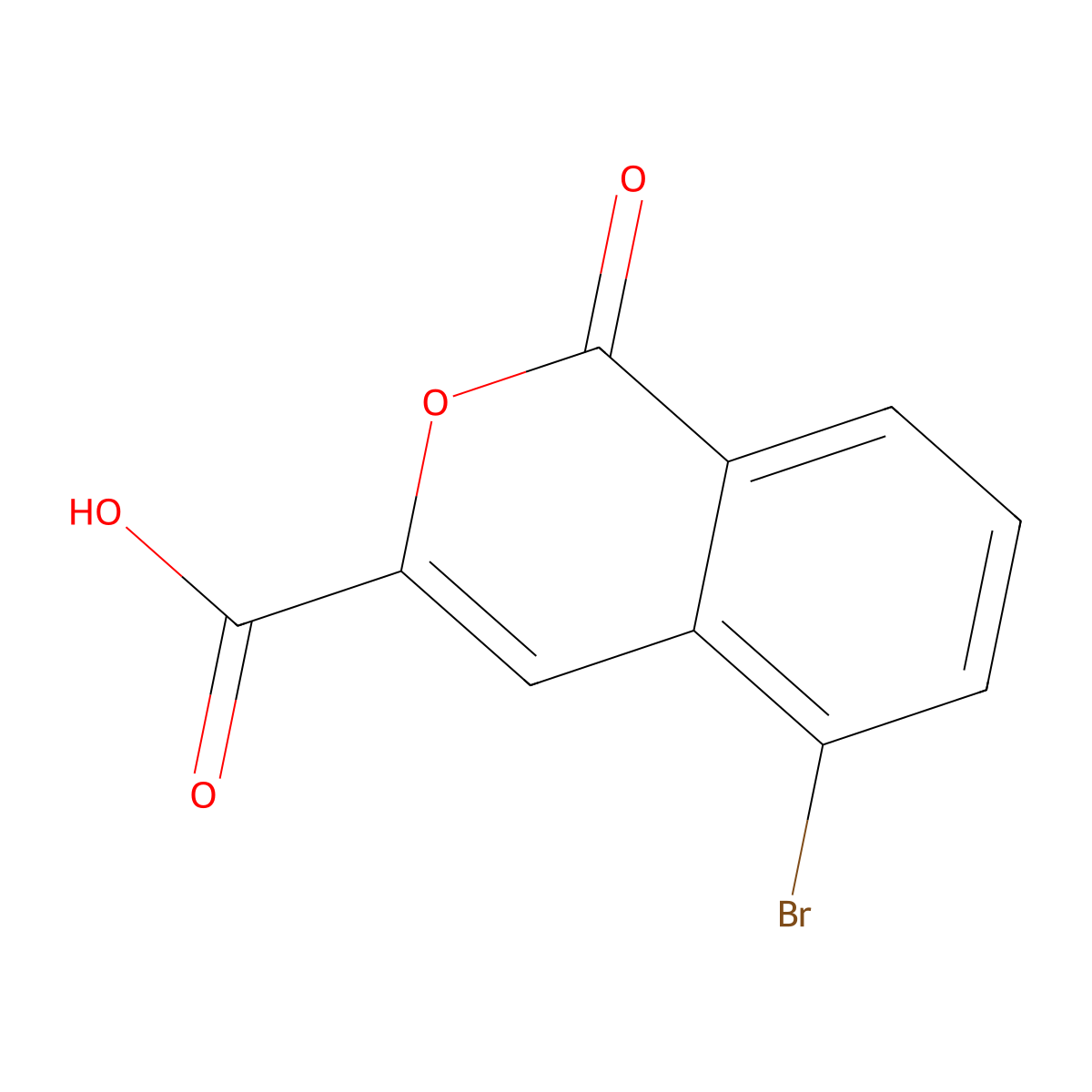 5-Bromo-1-oxo-1H-isochromene-3-carboxylic acid molecular structure, CAS 1600957-59-2