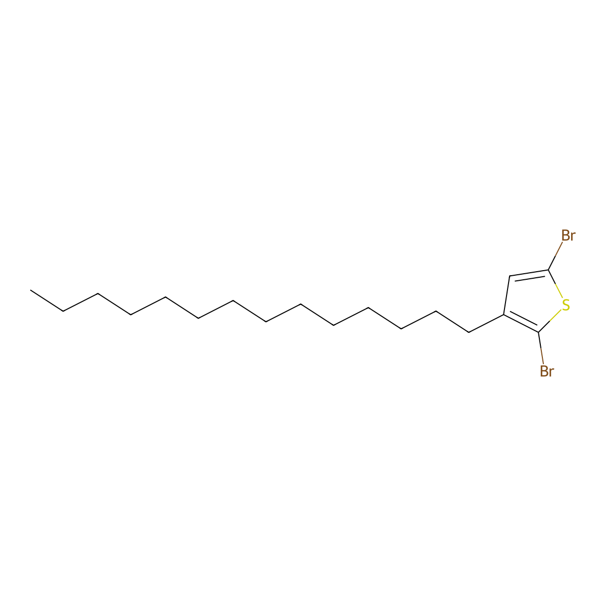 2,5-Dibromo-3-tetradecylthiophene molecular structure, CAS 160096-74-2