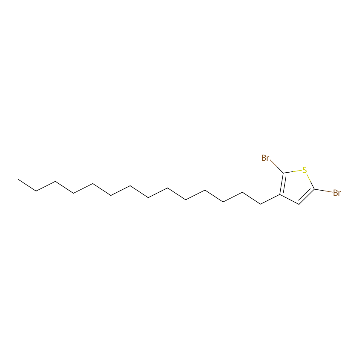 2,5-Dibromo-3-tetradecylthiophene molecular structure, CAS 160096-74-2