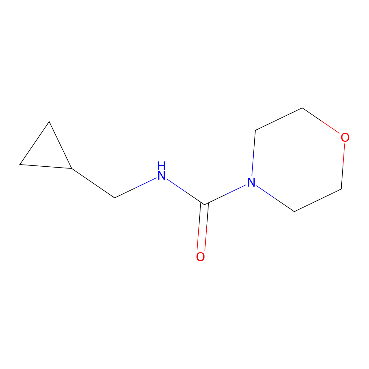 N-(cyclopropylmethyl)morpholine-4-carboxamide molecular structure, CAS 1600962-48-8