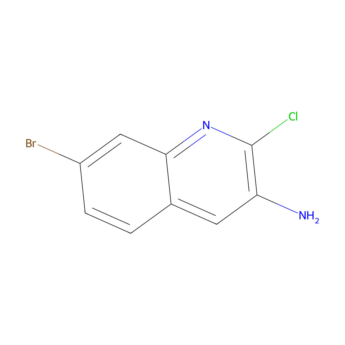 7-Bromo-2-chloroquinolin-3-amine molecular structure, CAS 1600965-54-5