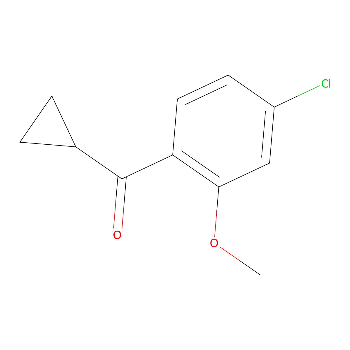 (4-Chloro-2-methoxyphenyl)(cyclopropyl)methanone molecular structure, CAS 1600973-60-1
