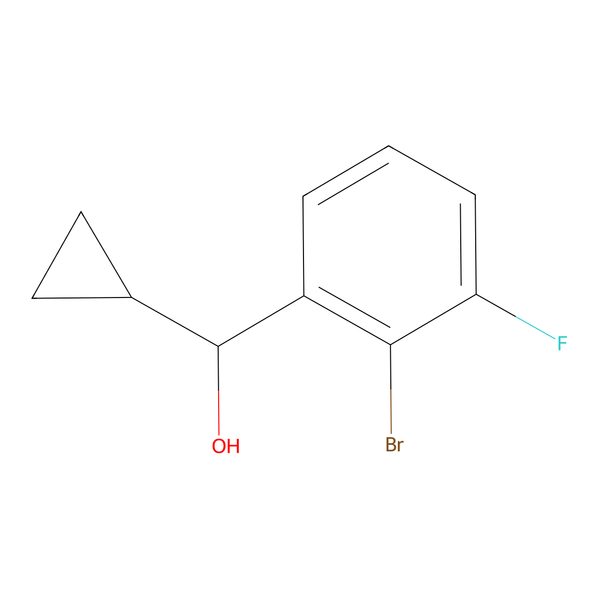 2-Bromo-alpha-cyclopropyl-3-fluorobenZenemethanol molecular structure, CAS 1600975-57-2