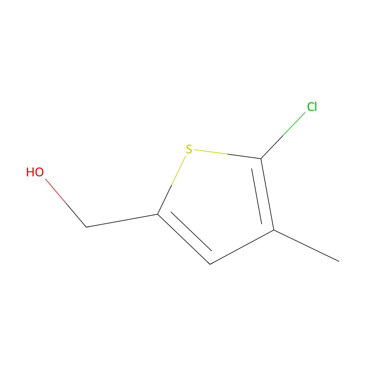 (5-Chloro-4-methylthiophen-2-yl)methanol molecular structure, CAS 1600979-73-4