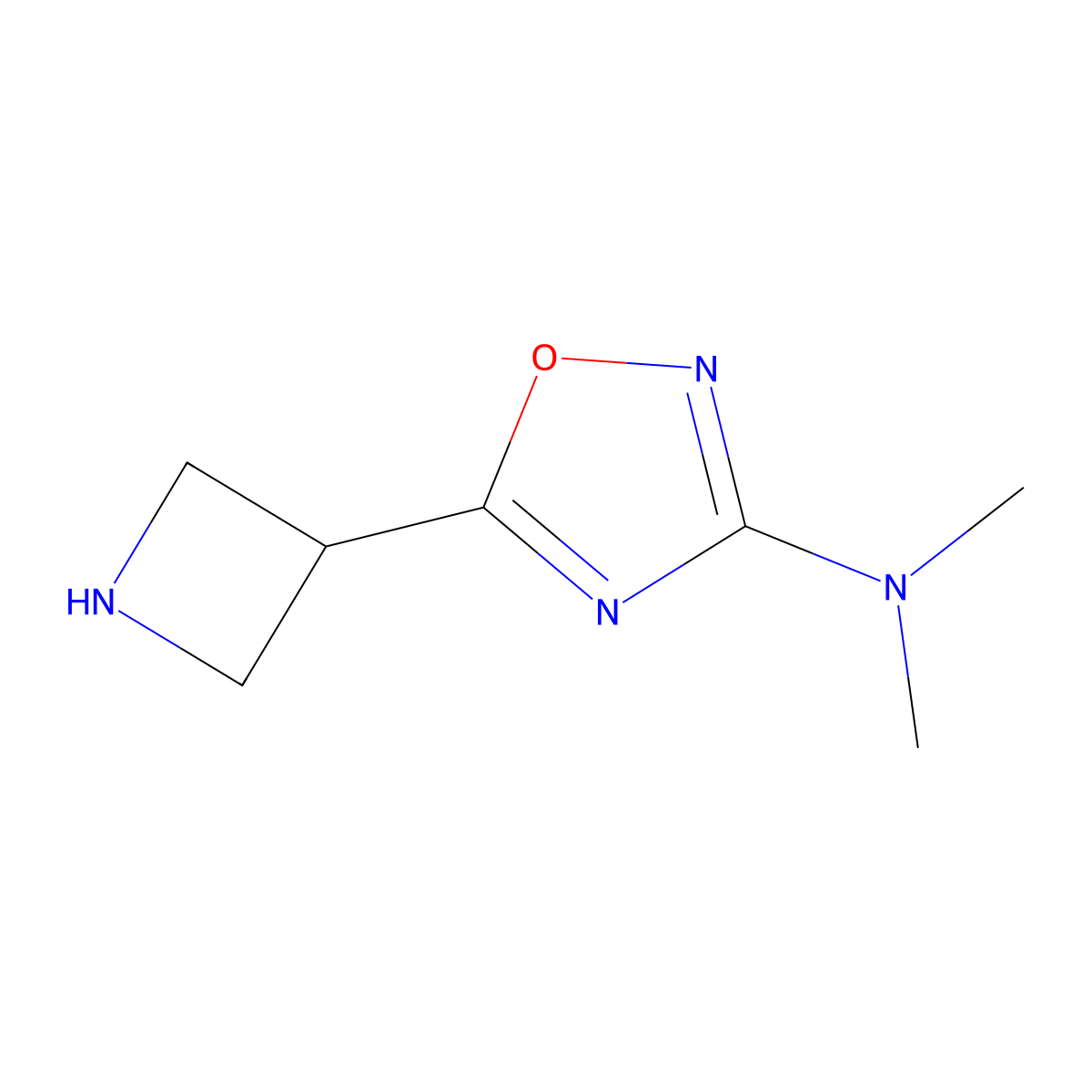 5-(azetidin-3-yl)-N,N-dimethyl-1,2,4-oxadiazol-3-amine molecular structure, CAS 1600990-82-6