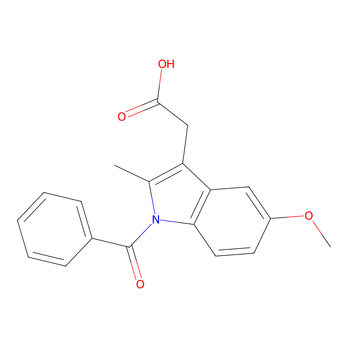 1-Benzoyl-5-methoxy-2-methylindole-3-acetic acid molecular structure, CAS 1601-19-0