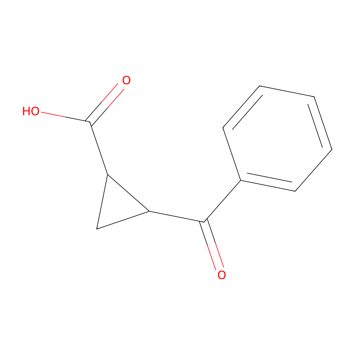 Trans-2-benzoyl-cyclopropanecarboxylic acid molecular structure, CAS 1601-82-7