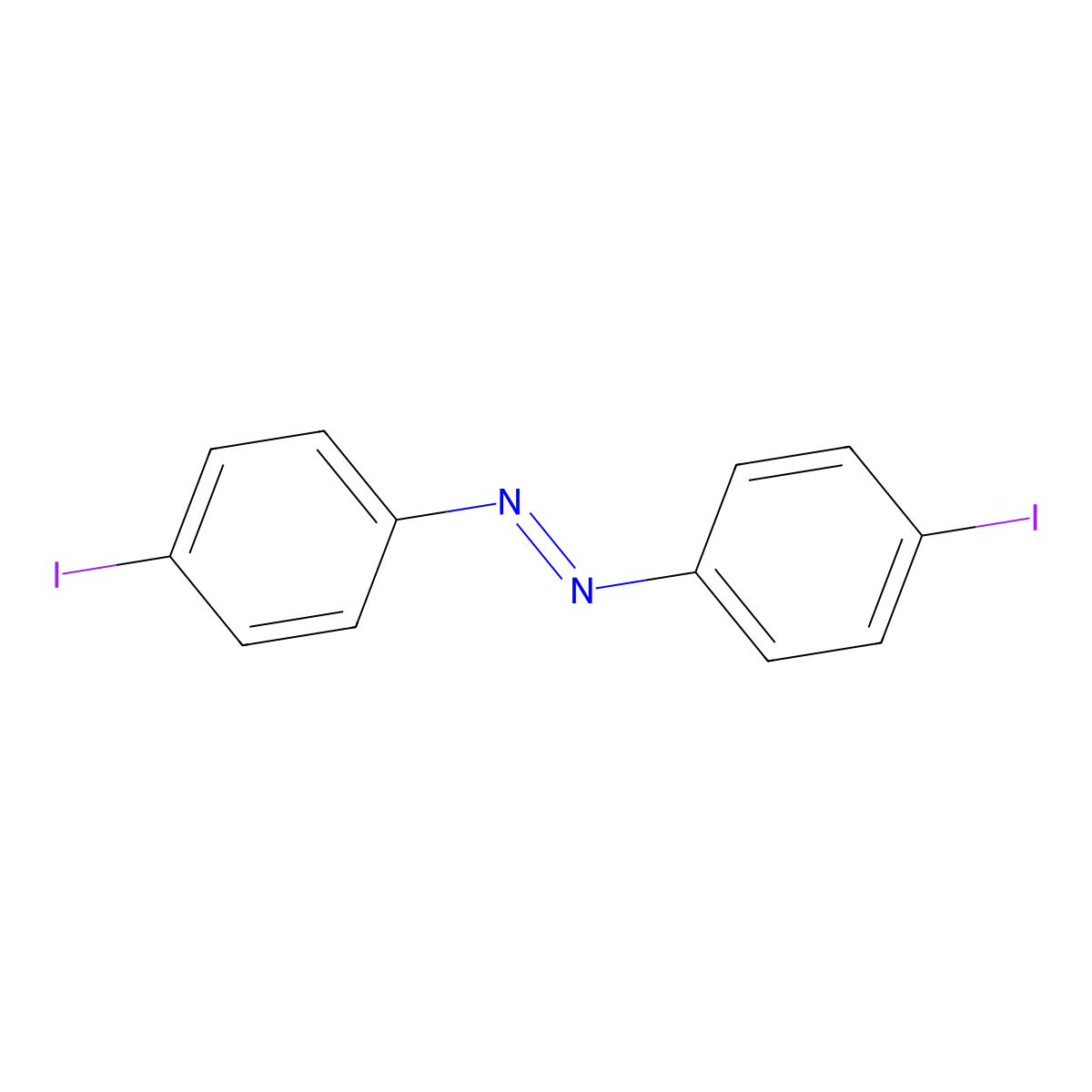 Diazene, bis(4-iodophenyl)- molecular structure, CAS 1601-97-4
