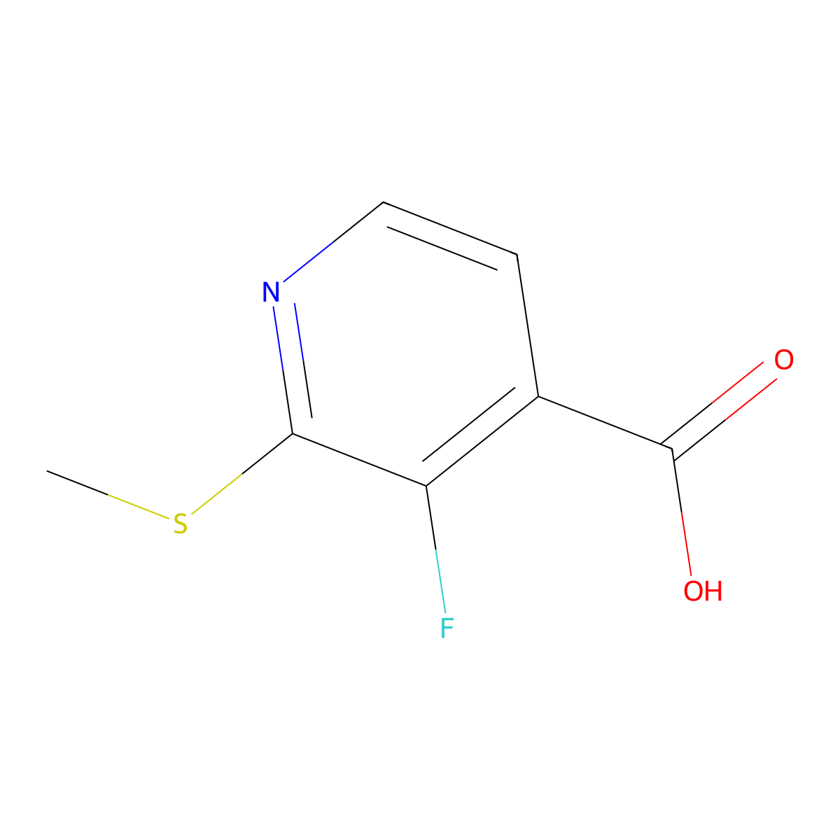 3-Fluoro-2-(methylthio)isonicotinic acid molecular structure, CAS 1601019-05-9