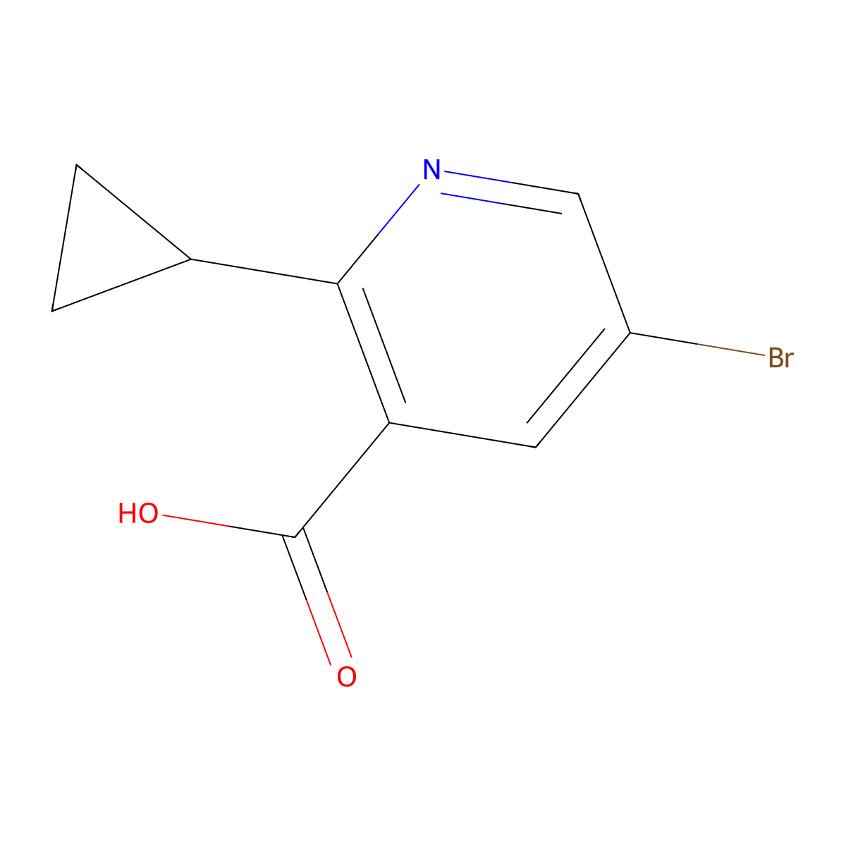 5-Bromo-2-cyclopropylpyridine-3-carboxylic acid molecular structure, CAS 1601026-05-4