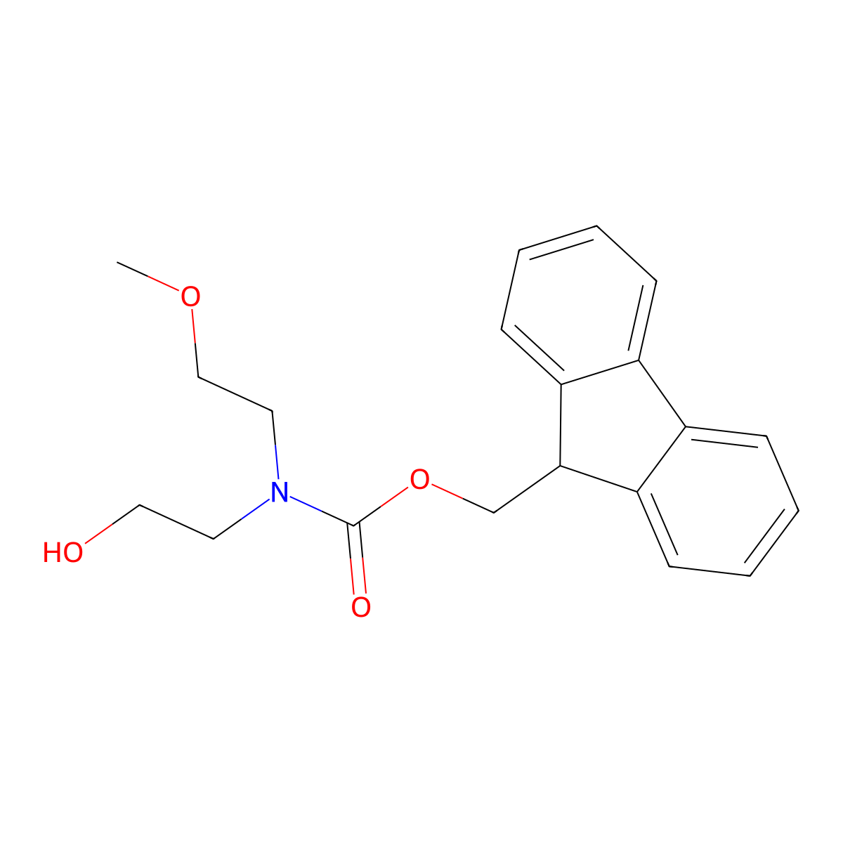 (9H-fluoren-9-yl)methyl N-(2-hydroxyethyl)-N-(2-methoxyethyl)carbamate molecular structure, CAS 1601030-53-8