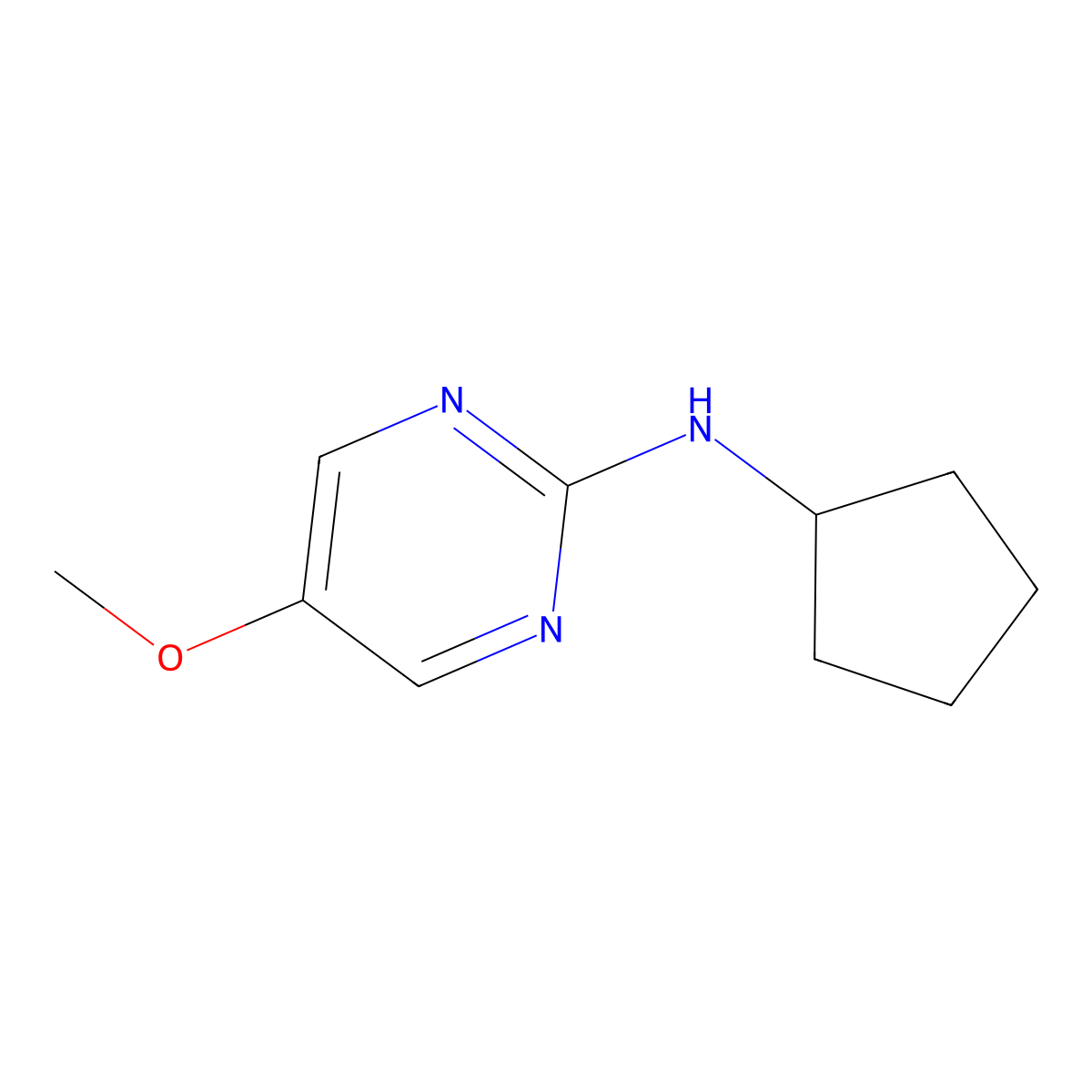 N-cyclopentyl-5-methoxypyrimidin-2-amine molecular structure, CAS 1601037-59-5
